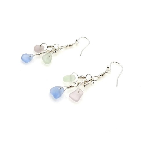 tri colour long dangles