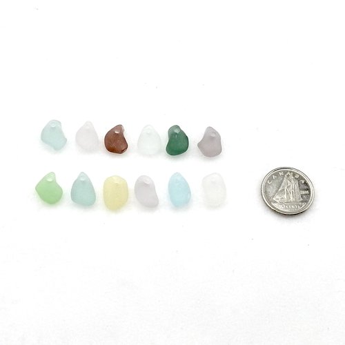 Sea Glass Charms for Jewelry Making Tiny Drilled Beads Canada