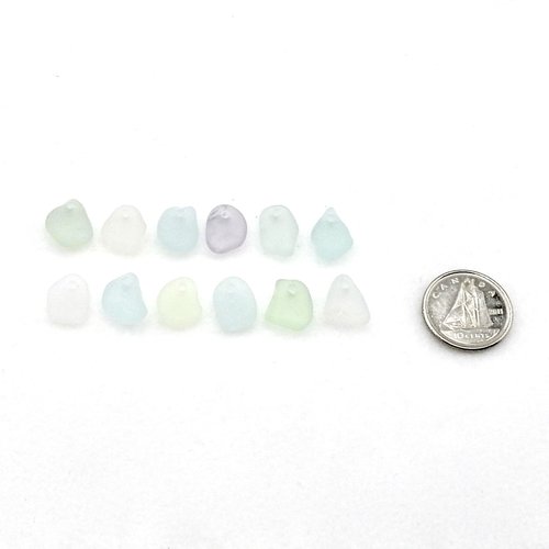 tiny pastel sea glass beads