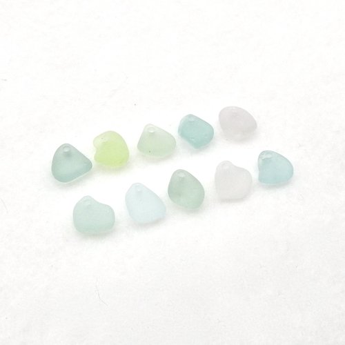 drilled beach glass drop beads