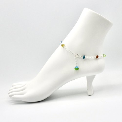 beaded silver chain