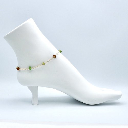 adjustable beaded silver chain