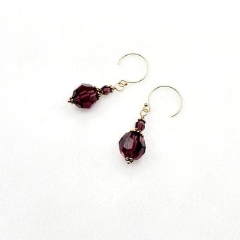 Short Dangle Purple Earrings Swarovski Elements Jewelry Gifts