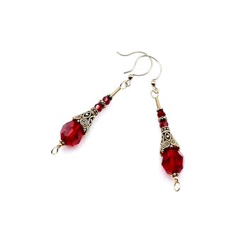 red crystal earrings