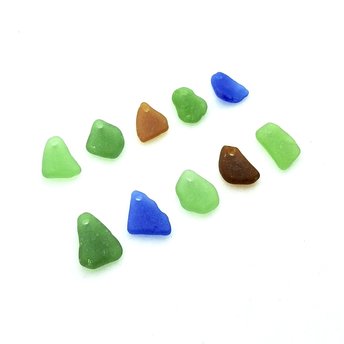 drilled beach glass beads